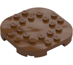 LEGO Roodachtig bruin Plaat 6 x 6 x 0.7 Rond Semicircle (66789)