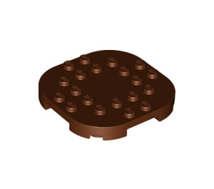 LEGO Brun rougeâtre assiette 6 x 6 x 0.7 Rond Semicircle (66789)
