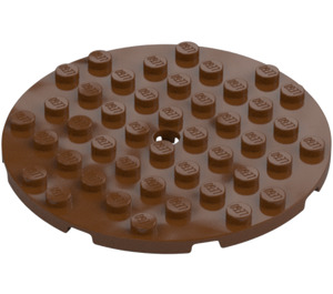 LEGO Roodachtig bruin Plaat 8 x 8 Rond Cirkel (74611)