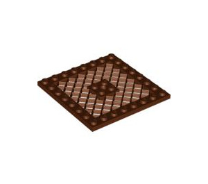 LEGO Reddish Brown Plate 8 x 8 with Grille (Hole in Center) (4047 / 4151)