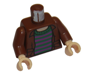 LEGO Rødbrun Ron Weasley med Brun Skjorte og Striped Genser Overkropp (973 / 73403)