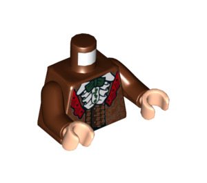 LEGO Reddish Brown Ron Weasley with Reddish Brown Jacket and Ruffle Shirt Minifig Torso (973 / 76382)