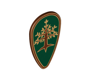 LEGO Reddish Brown Shield - Long with Tree with Gold Leaves (2586 / 12644)