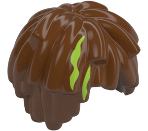 LEGO Reddish Brown Short Hair with Layered Mop Top with Lime Streaks (2003 / 103025)