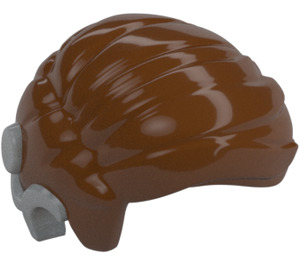 LEGO Reddish Brown Short Hair with Side Parting with Gray Cochlear Implant (103748)