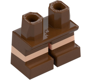 LEGO Reddish Brown Short Legs with "Flesh Line" (16709 / 41879)