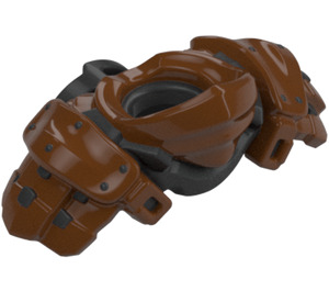 LEGO Roodachtig bruin Schouderpantser en Gezicht Masker met Pearl Dark Grijs Scabbard (4923)