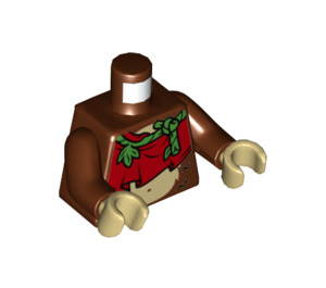 LEGO Reddish Brown Sister Monkey Minifig Torso (973 / 76382)