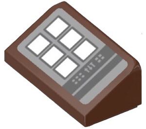 LEGO Reddish Brown Slope 1 x 2 (31°) with Keypad (Right) Sticker (85984)