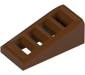 LEGO Reddish Brown Slope 1 x 2 x 0.7 (18°) with Grille (61409)