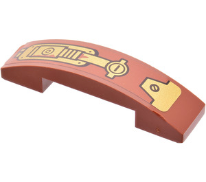 LEGO Reddish Brown Slope 1 x 4 Curved Double with Panel (Right) Sticker (93273)