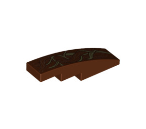 LEGO Reddish Brown Slope 1 x 4 Curved with Vines (11153 / 18388)