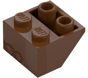 LEGO Rödaktig Brun Backe 2 x 2 (45°) Omvänd med hålrörsmellanlägg under (76959)