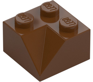 LEGO Rødbrun Skråning 2 x 2 (45°) med Dobbel Concave (Ru overflate) (3046 / 4723)