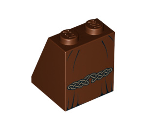 LEGO Reddish Brown Slope 2 x 2 x 2 (65°) with Rope with Bottom Tube (3678 / 10043)