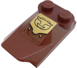 LEGO Reddish Brown Slope 2 x 3 x 0.7 Curved with Wing with Cow Horn Sticker (47456)