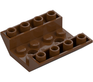 LEGO Rødbrun Skråning 4 x 4 (45°) Dobbelt Inverteret med Open Centrum (2 huller) (4854 / 72454)