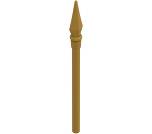 LEGO Reddish Brown Spear with Pearl Gold Tip (90391)