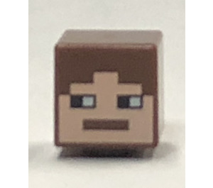 LEGO Reddish Brown Square Minifigure Head with Face with Eyes Looking Right (19729)