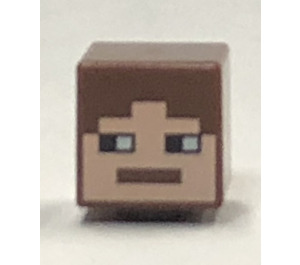 LEGO Reddish Brown Square Minifigure Head with Reddish Brown Hair (19729)