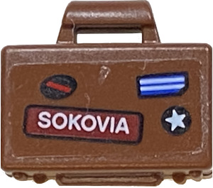 LEGO Reddish Brown Suitcase (Small) with SOKOVIA Sticker (4449)