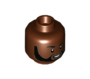 LEGO Reddish Brown T'Challa Head (Recessed Solid Stud) (3626)