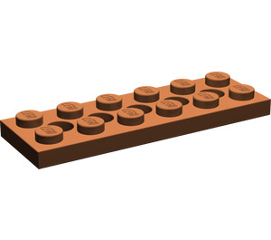 LEGO Roodachtig Bruin Technic Plaat 2 x 6 met Gaten (32001)