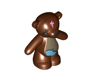 LEGO Reddish Brown Teddy Bear with Dark Tan Stomach and Damage (16914 / 98382)