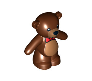 LEGO Reddish Brown Teddy Bear with Red Bow Tie (14572 / 98382)