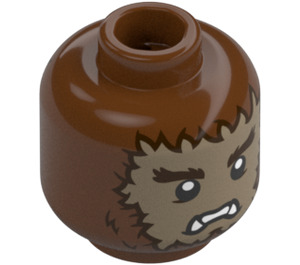 LEGO Reddish Brown The Werewolf Minifigure Head (Safety Stud) (3274 / 104156)