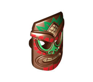 LEGO Reddish Brown Tiki Mask with Tribal Pattern (14287)