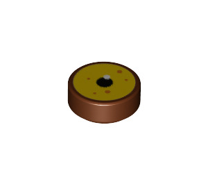 LEGO Brun rougeâtre Tuile 1 x 1 Rond avec T. Rex Eye (35380 / 53287)