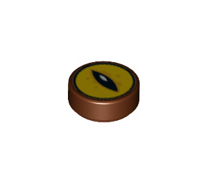 LEGO Reddish Brown Tile 1 x 1 Round with Yellow Eye (27292 / 98138)