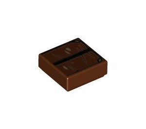 LEGO Reddish Brown Tile 1 x 1 with Indiana Jones Grail Diary with Groove (3070 / 73630)