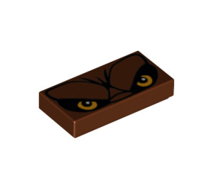 LEGO Reddish Brown Tile 1 x 2 with Animal Eyes with Groove (3069 / 15686)