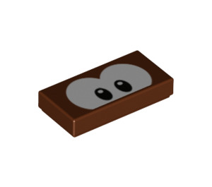 LEGO Reddish Brown Tile 1 x 2 with Stingby Eyes with Groove (3069 / 94924)