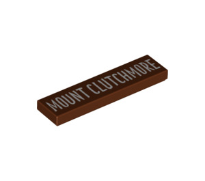 LEGO Reddish Brown Tile 1 x 4 with Mount Clutchmore Sign (2431 / 38682)