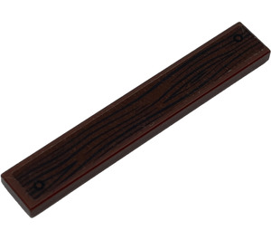 LEGO Reddish Brown Tile 1 x 6 with wood grain and 2 nails in opposite corners Sticker (6636)