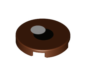LEGO Reddish Brown Tile 2 x 2 Round with Eye with Bottom Stud Holder (14769 / 68372)