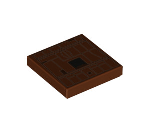 LEGO Brun rougeâtre Tuile 2 x 2 avec Sandcrawler avec Noir Carré avec rainure (3068 / 77268)