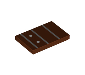 LEGO Brun rougeâtre Tuile 2 x 3 avec Guitar Fretboard (Frets 10-13) (26603 / 80156)