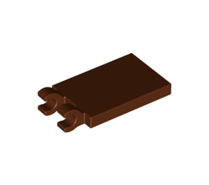 LEGO Reddish Brown Tile 2 x 3 with Horizontal Clips (Thick Open 'O' Clips) (30350 / 65886)