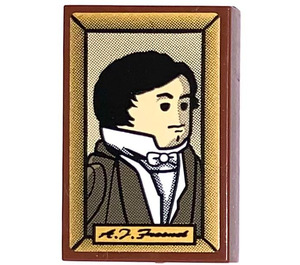 LEGO Reddish Brown Tile 2 x 3 with Picture of Young Man Sticker (26603)