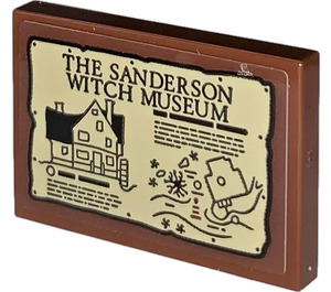 LEGO Reddish Brown Tile 2 x 3 with The Sanderson Witch Museum Sticker (26603)