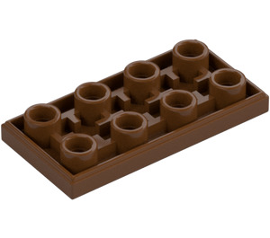 LEGO Reddish Brown Tile 2 x 4 Inverted (3395)