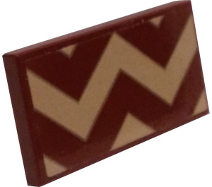 LEGO Reddish Brown Tile 2 x 4 with Gold Zig Zags Sticker (87079)