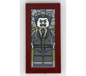 LEGO Brun rougeâtre Tuile 2 x 4 avec Lord Vampyre Portrait Autocollant (87079)