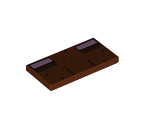 LEGO Reddish Brown Tile 2 x 4 with Pink and Brown Rectangles (79499 / 87079)