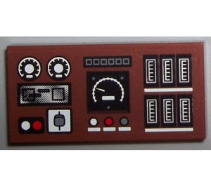 LEGO Brun rougeâtre Tuile 2 x 4 avec Train Controls Autocollant (87079)