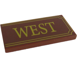 LEGO Reddish Brown Tile 2 x 4 with 'WEST' (87079 / 90845)
